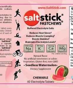 Saltstick Fast Chews (12 X 10 Tablets) -2XU-shop Fast Chew Label WaterMelon 34895.1675845829