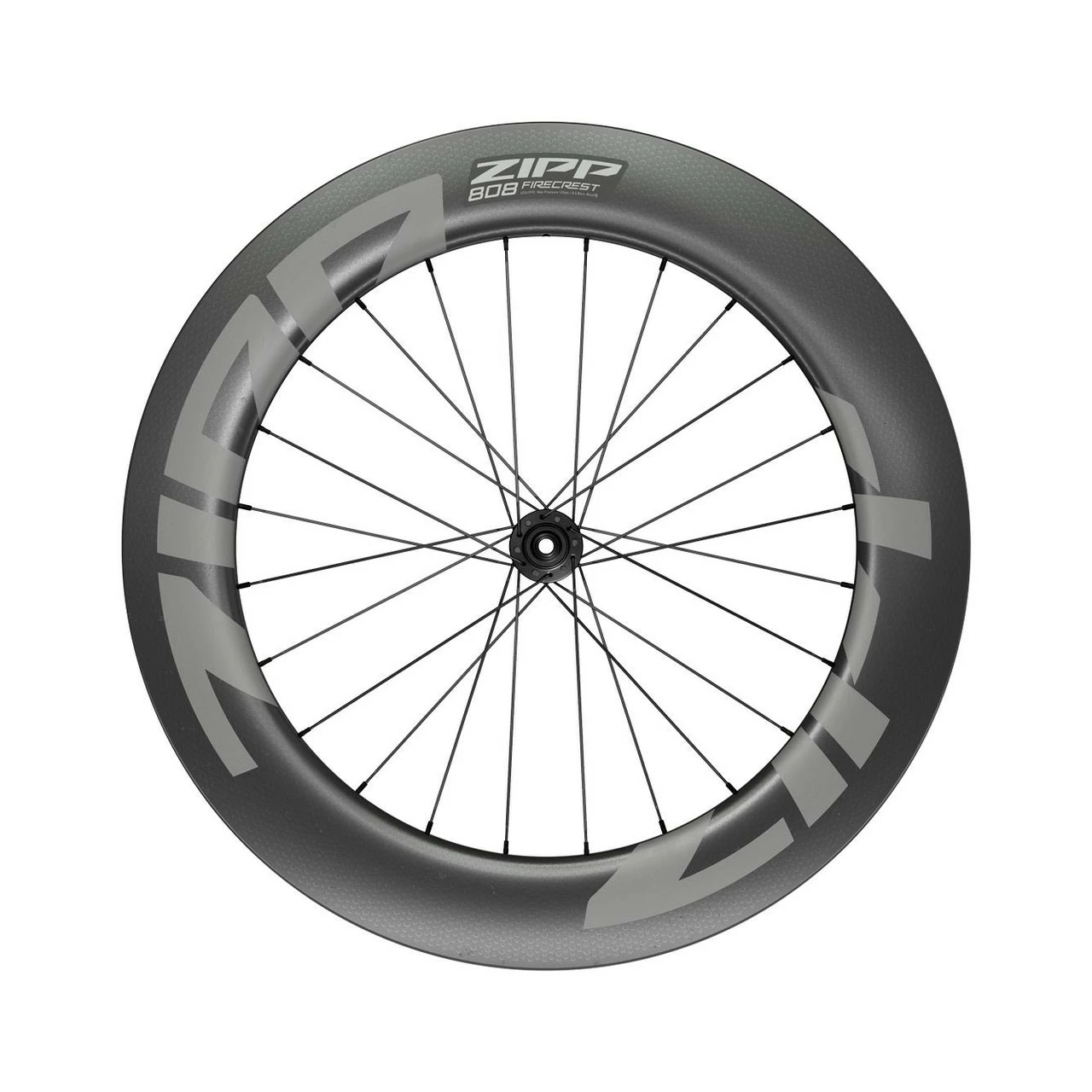 Zipp - 808 Firecrest Carbon Tubeless Disc Brake Center Locking 700C Front 24Spokes 12X100Mm Standard Graphic A1: Black 700C 3 Zipp - 808 Firecrest Carbon Tubeless Disc Brake Center Locking 700C Front 24Spokes 12X100Mm Standard Graphic A1: Black 700C