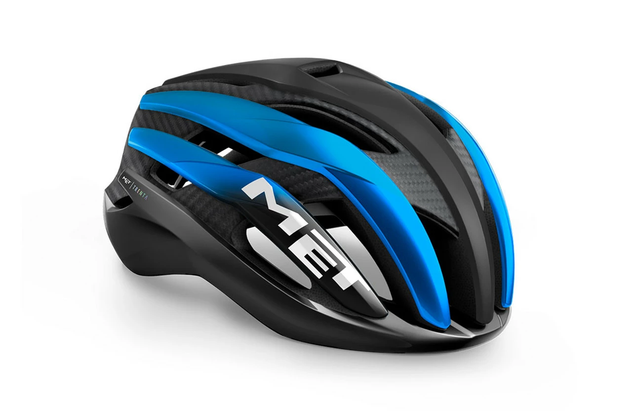 MET - My21 Trenta 3K Cycle Helmet - Carbon Black/Blue 3 MET - My21 Trenta 3K Cycle Helmet - Carbon Black/Blue